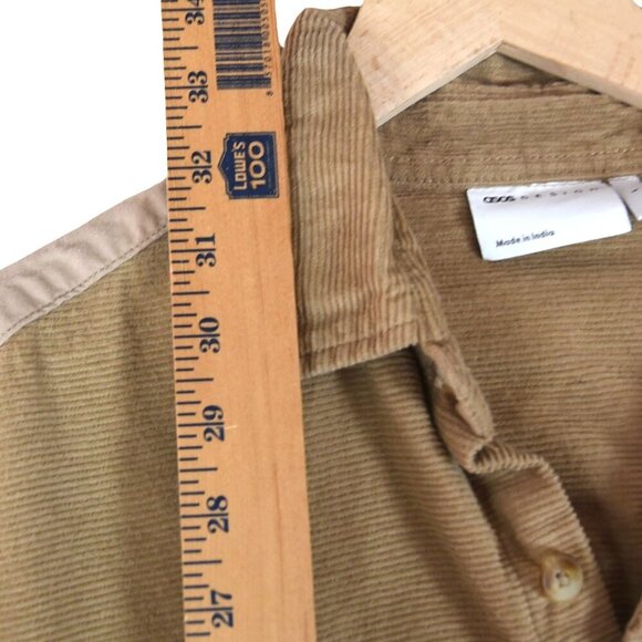 ASOS Monochromatic Corduroy Patchwork Overshirt L Tan Beige Soft Grunge - Picture 4 of 8